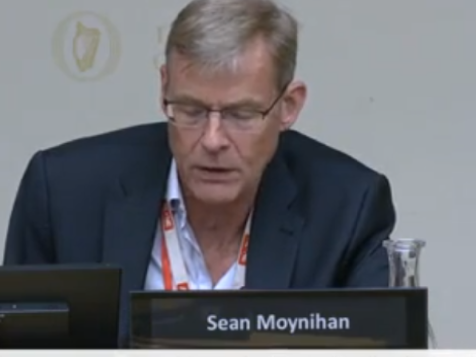 Sean Moynihan, ALONE CEO, speaking at an Oireachtas committee on Pre-Budget Submissions