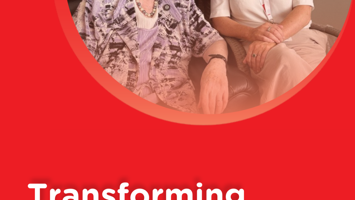 ALONE Annual Report 2024 cover: 'Transforming Ageing at Home Together', with an older woman and two staff members