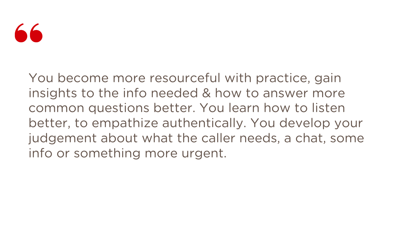 Quote: "You become more resourceful with practice... You learn how to listen better, to empathize authentically..."