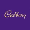 Cadbury logo: gold script lettering on a purple background